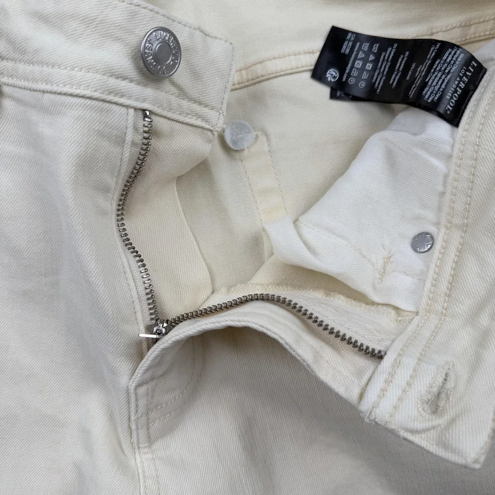 Liverpool Jeans Mens 33x32 White Kingston Modern Slim Straight Stretch Denim